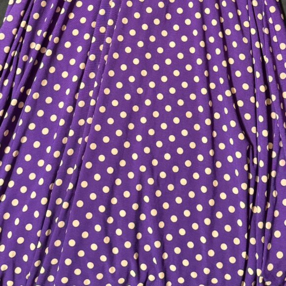 Spring Chaps purple polka dot sleeveless dress-L - Picture 2 of 3